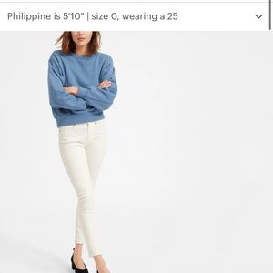 Everlane white mid rise skinny denim jean